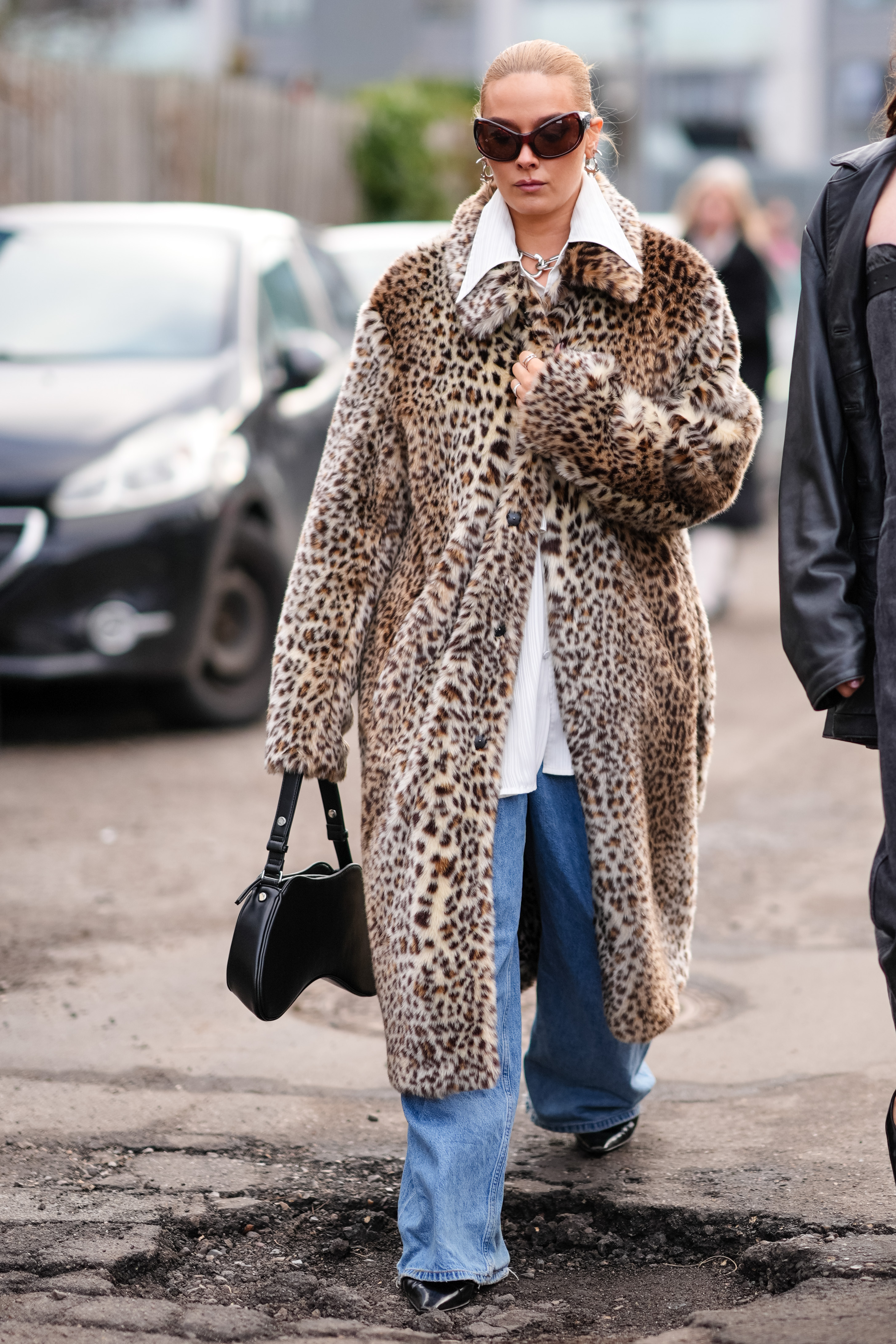 Leopard Print Faux Fur Coat for Statement Casual Style — Faux Fur Coat Outfits