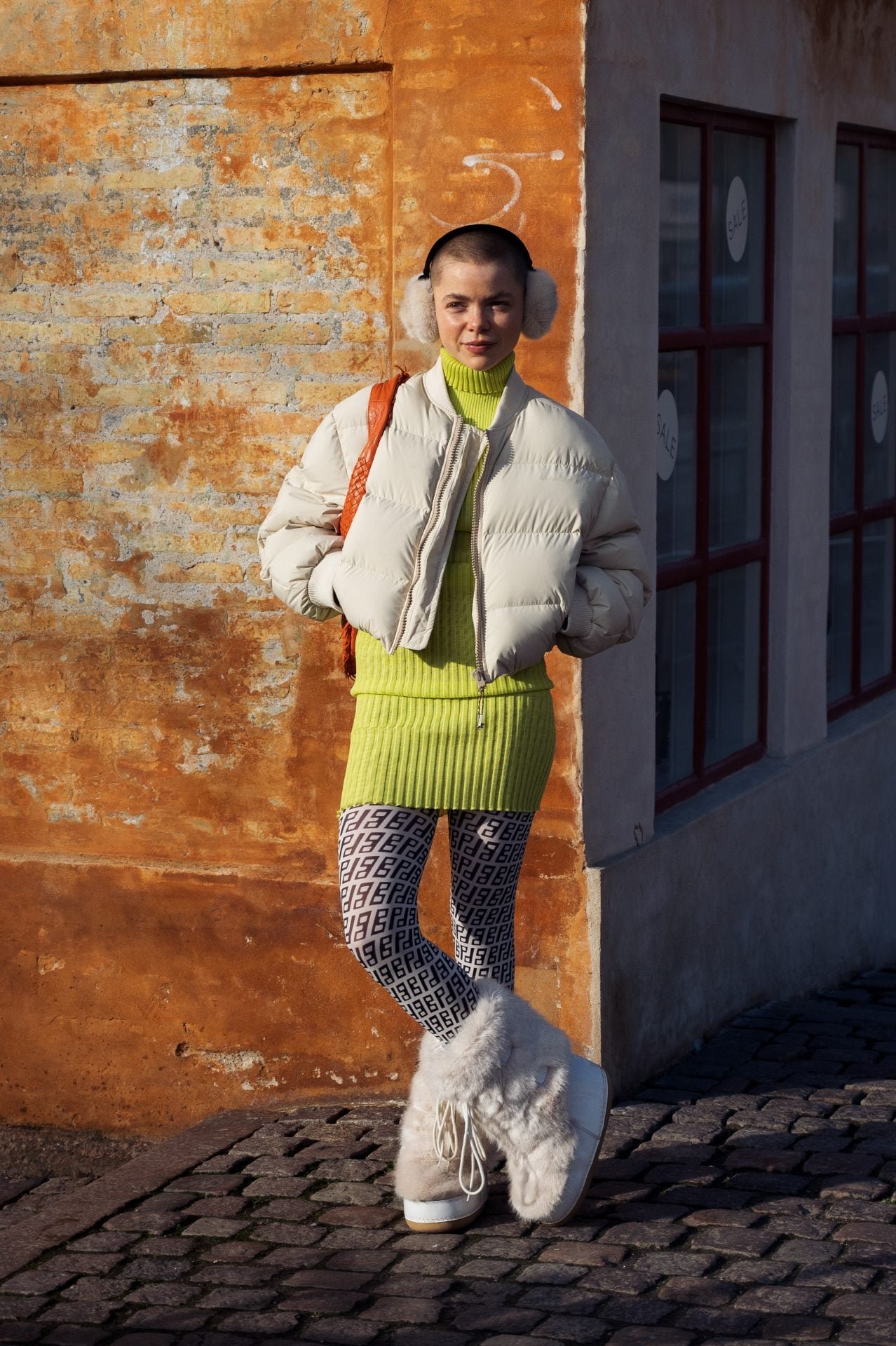 Playful Winter Mix with White Moon Boots and Lime Green Playful Winter Mix with White Moon Boots and Lime Green — Moon Boots Outfits