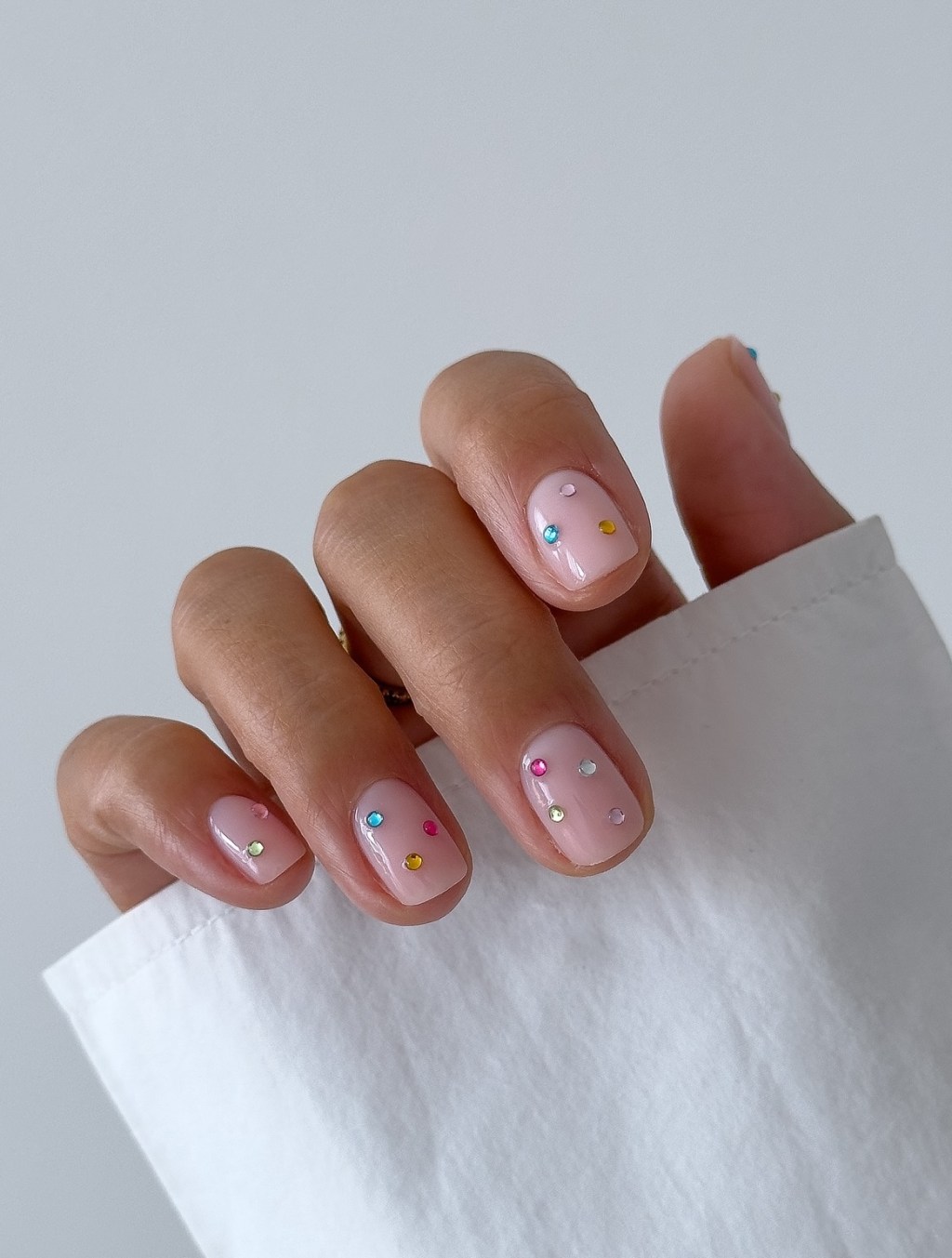 Glossy With Metallic Accents Visual Idea Glossy With Metallic Accents Visual Idea — Short Nail Designs