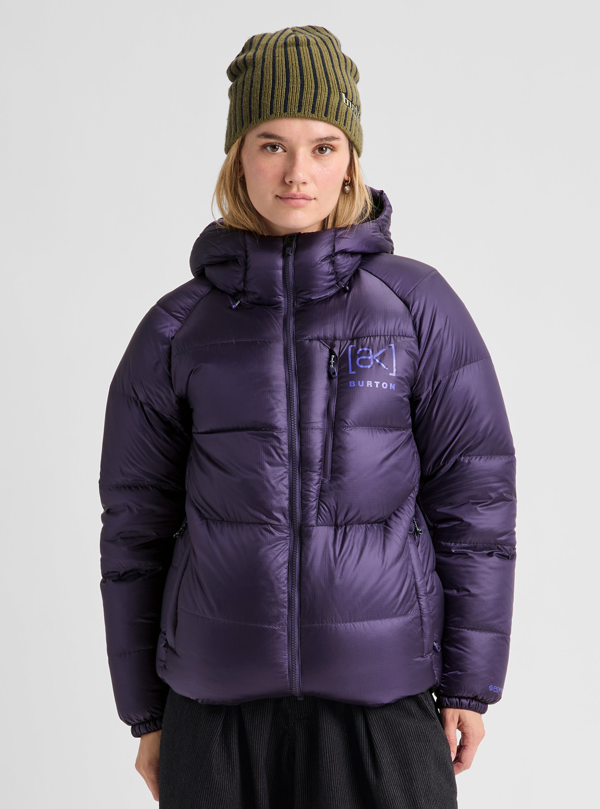 Vibrant Purple Oversized Puffer Jacket with Logo Detail — Winter Jackets for Women