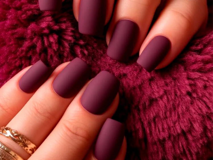 Deep Matte Plum Nails Deep Matte Plum Nails — Winter Matte Nails 2027