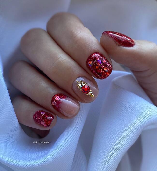 Festive Visual Idea Festive Visual Idea — Short Winter Nails