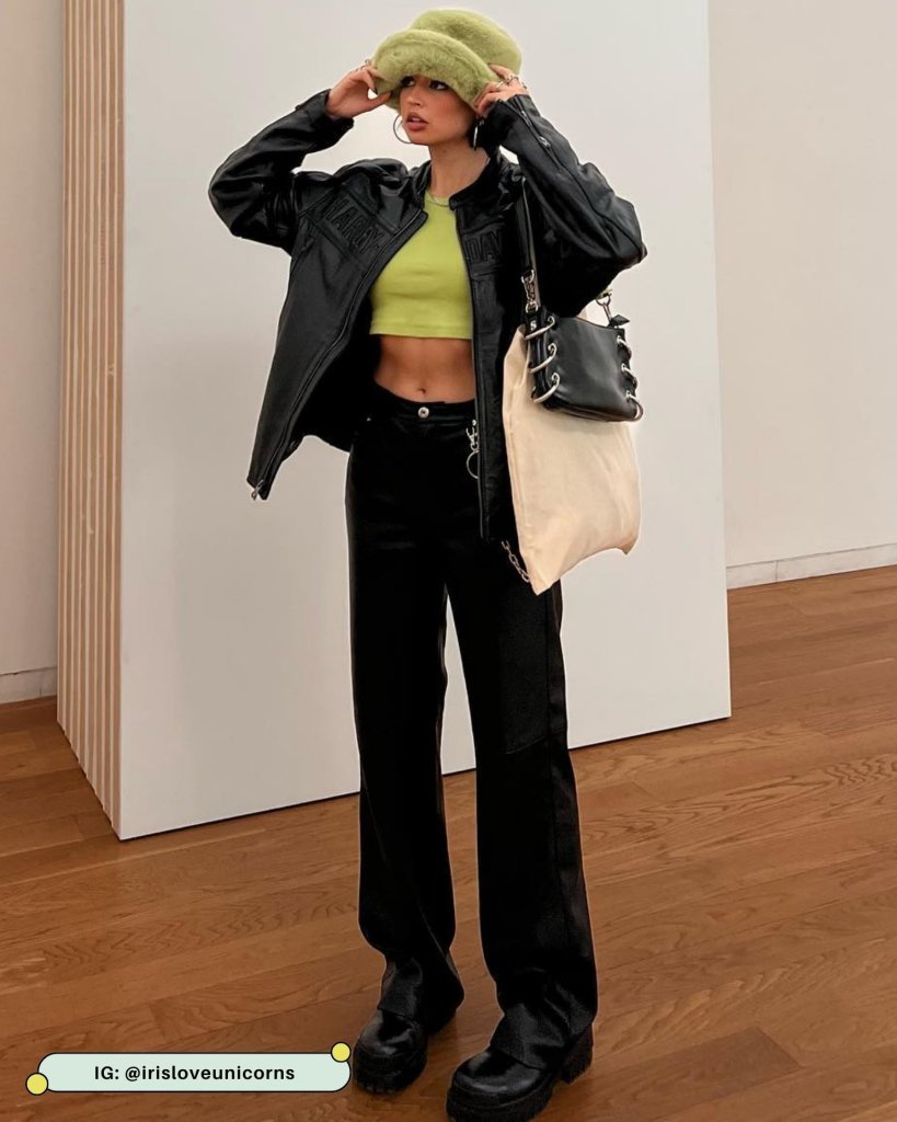 Chunky Black Boots Outfit Idea — Fur Hat Outfits