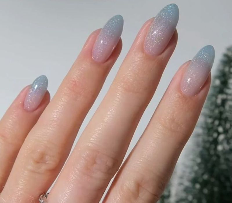 Blue to Pink Shimmer Ombre Blue to Pink Shimmer Ombre — Winter Acrylic Nail Colors