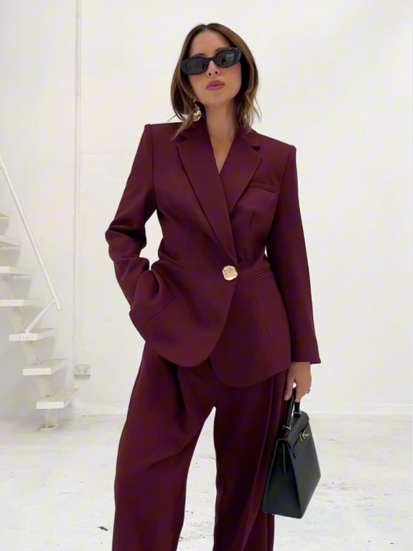 Sharp Burgundy Suit with Gold Button Detail Sharp Burgundy Suit with Gold Button Detail — Burgundy Outfits