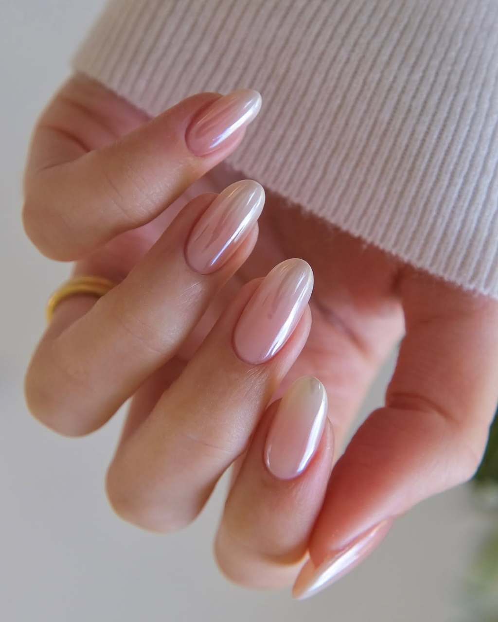 Medium Almond French With Rhinestone Accents — White Wedding Nails 2027