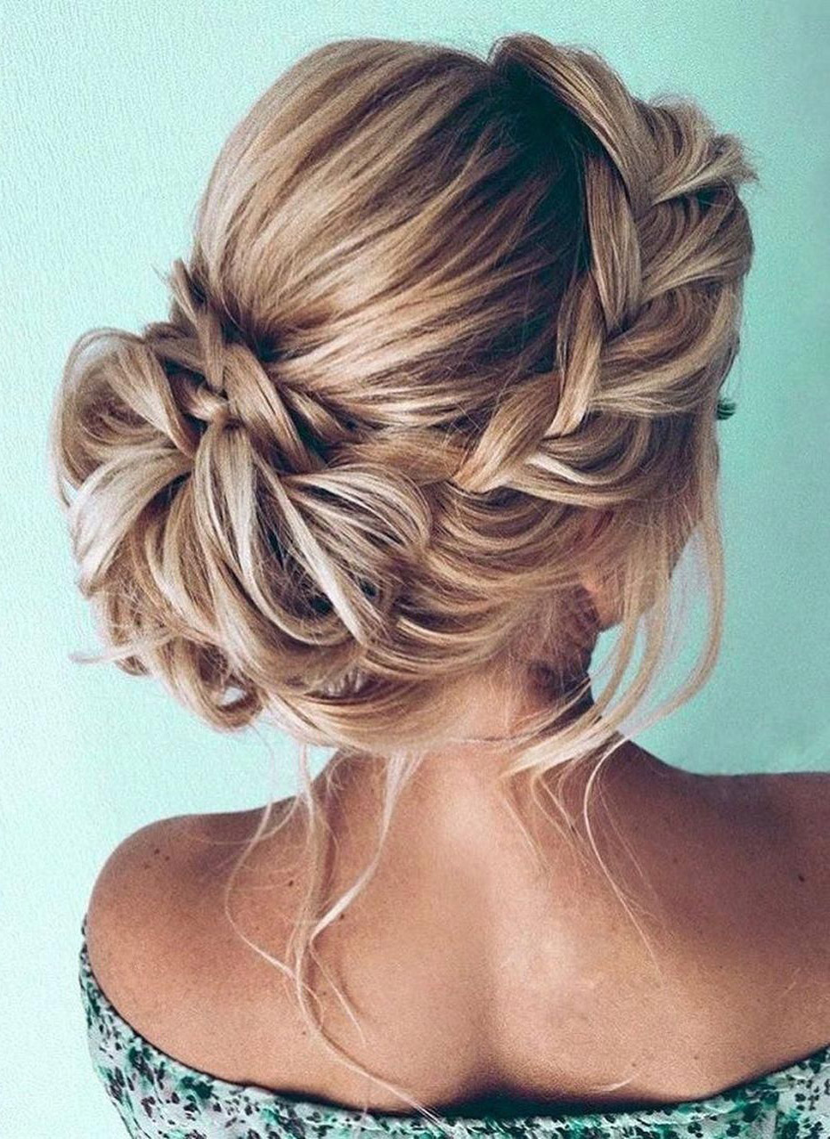 Blonde Updo With Woven Braids — Winter Party Hairstyles