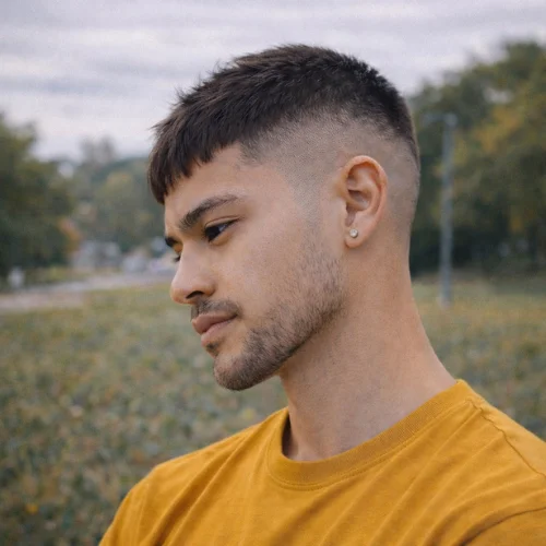 Straight Fringe French Crop Fade Straight Fringe French Crop Fade — High Taper Fade