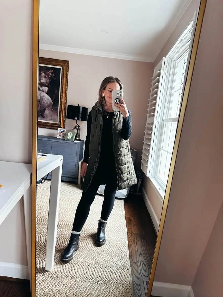 Olive Puffer Vest with Black Platform Chelsea Boots Olive Puffer Vest with Black Platform Chelsea Boots — Chelsea Boots Outfits 2027