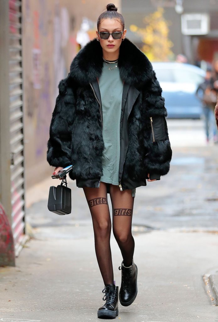 Oversized Fur Coat with Mini Skirt for Edgy Winter Grunge — Grunge Winter Outfits