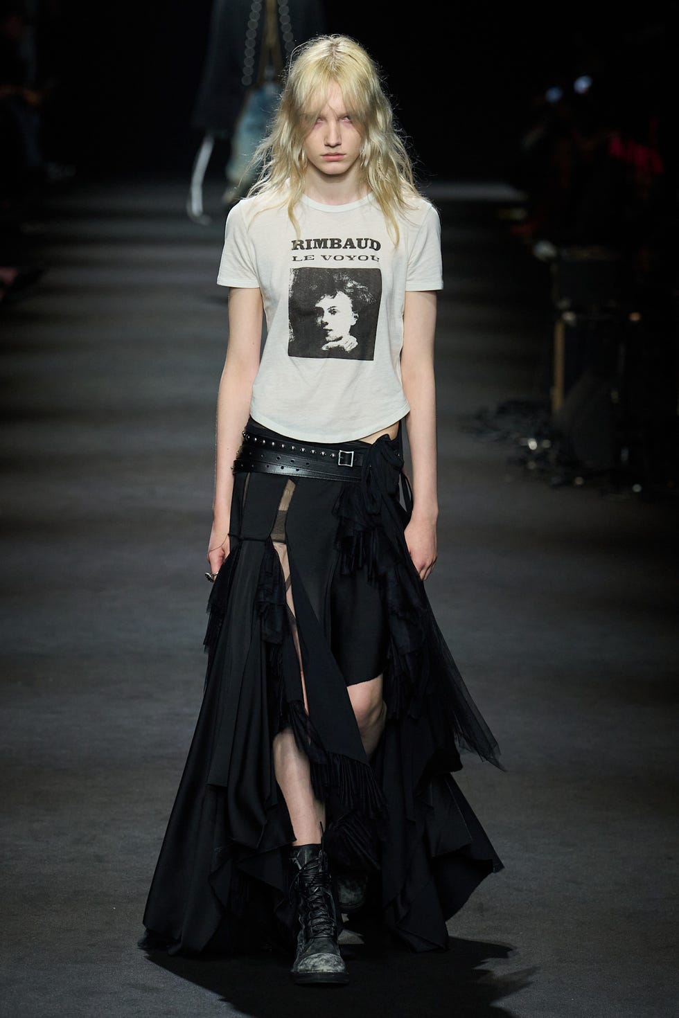 Layered Fringe Skirt with Combat Boots for Dramatic Grunge — Grunge Winter Outfits