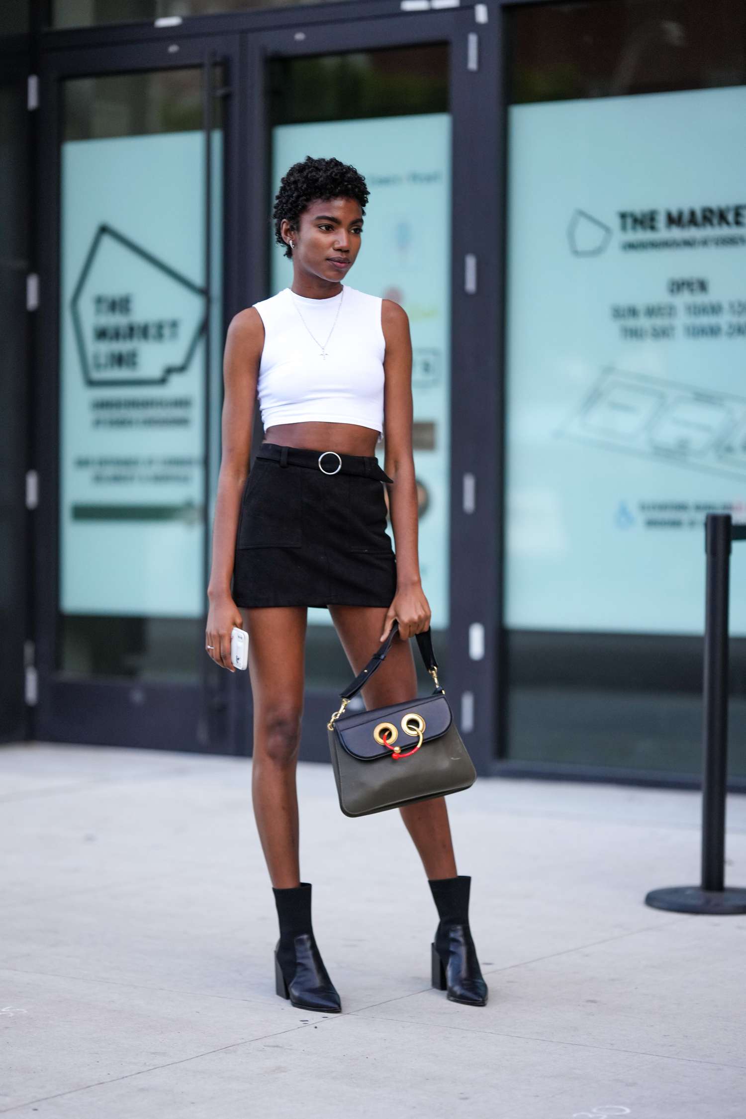 Black Sock Ankle Boots with Mini Skirt for Chic Night Out Black Sock Ankle Boots with Mini Skirt for Chic Night Out — Ankle Boots Outfits