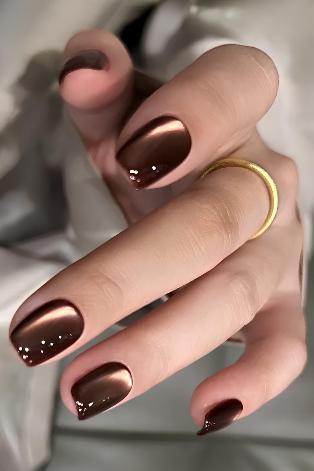 Cat Eye High Gloss Glossy Rich Brown Cat Eye Cat Eye High Gloss Glossy Rich Brown Cat Eye — Winter Cat Eye Nails