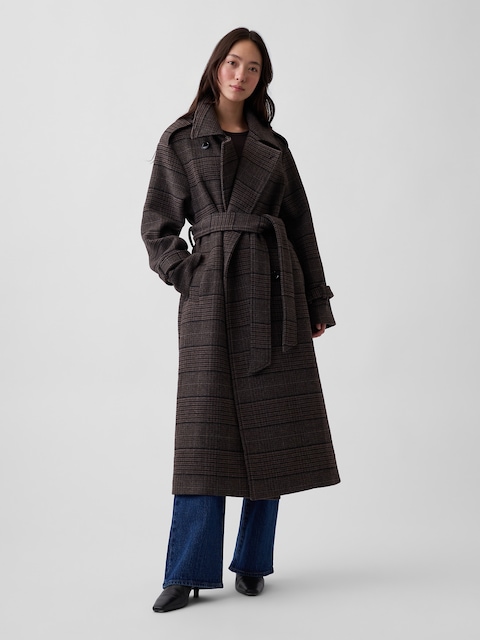 Plaid Belted Coat: Casual Weekend Style Plaid Belted Coat: Casual Weekend Style — Winter Coats for Women