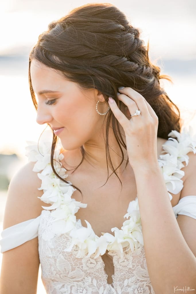 Dark Brown Twisted Updo With Loose Waves — Beach Wedding Hair 2027
