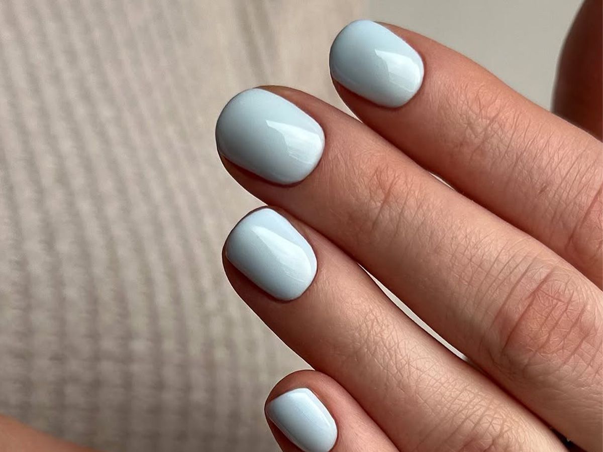 Pale Icy Blue Short Rounded Square Pale Icy Blue Short Rounded Square — Winter Gel Nail Colors