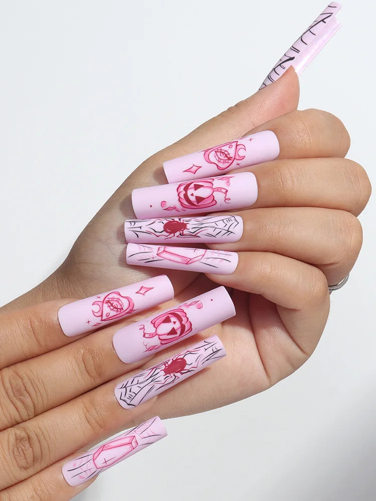 Gothic Hot Pink Coffin Nails Gothic Hot Pink Coffin Nails — coffin nail designs