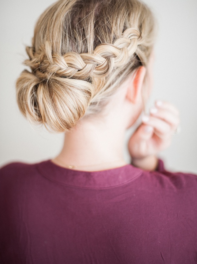 Elegant Blonde Crown Braid Bun Elegant Blonde Crown Braid Bun — Winter Bun Hairstyles