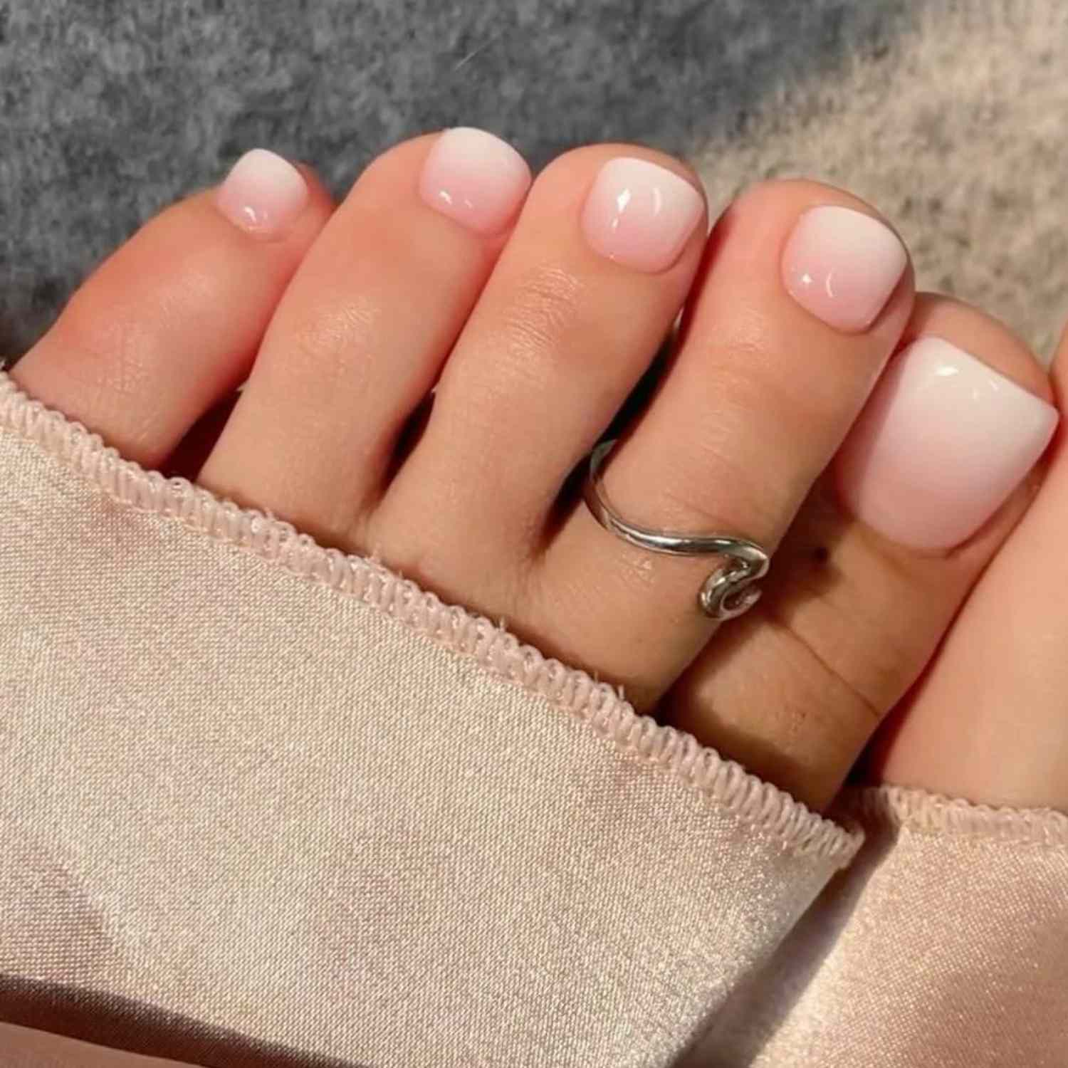 Soft Pink White Ombre Toe Nails Soft Pink White Ombre Toe Nails — Vacation Toe Nails 2027
