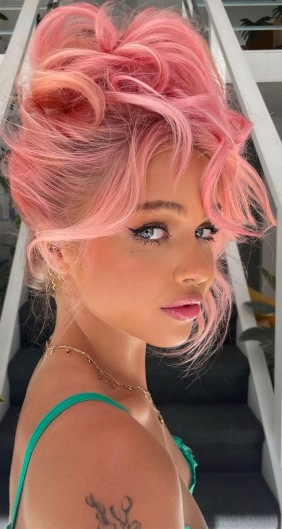 Wispy Bangs Visual Idea — Pink Hair